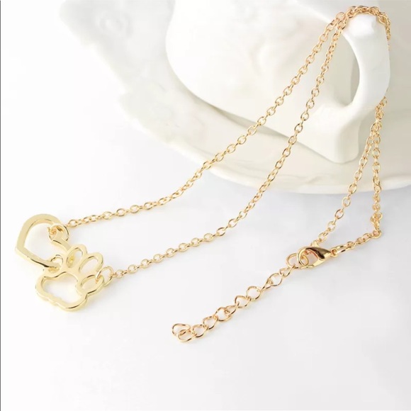 PET LOVE PAWPRINT HEART NECKLACE - Picture 2 of 3