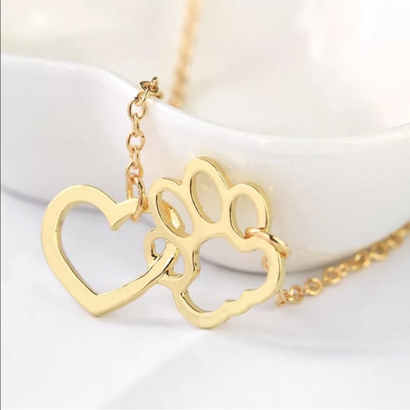PET LOVE PAWPRINT HEART NECKLACE - Picture 3 of 3