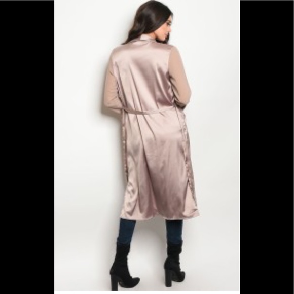 Satin mix trench style jacket - Picture 2 of 2