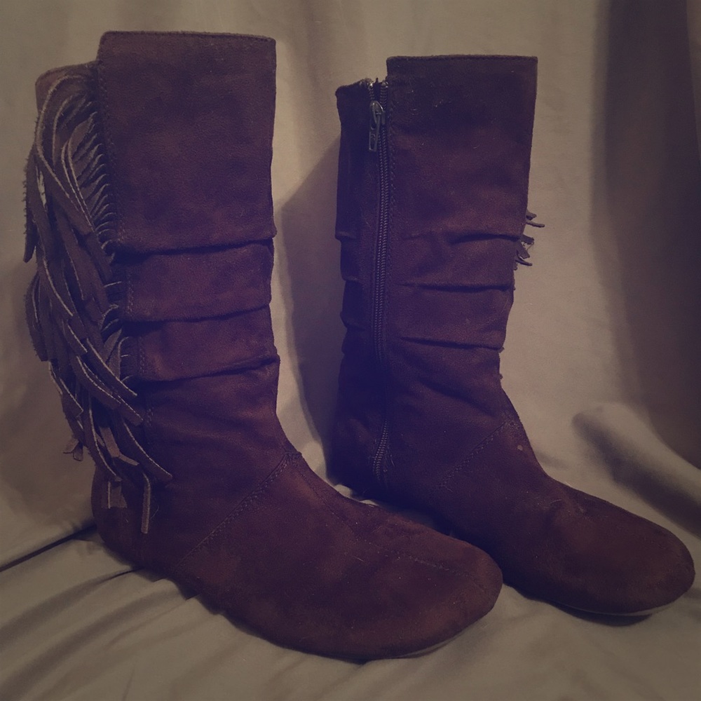 Brown Fringe Boots