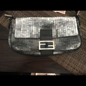 Collectible Fendi Silver Sequin Baguette