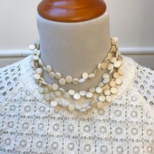 Layered necklace - Cream and Gold