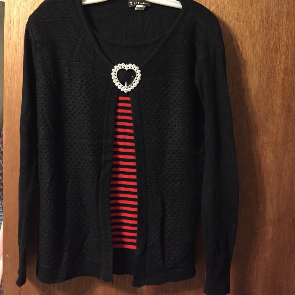 Black and red sweater
