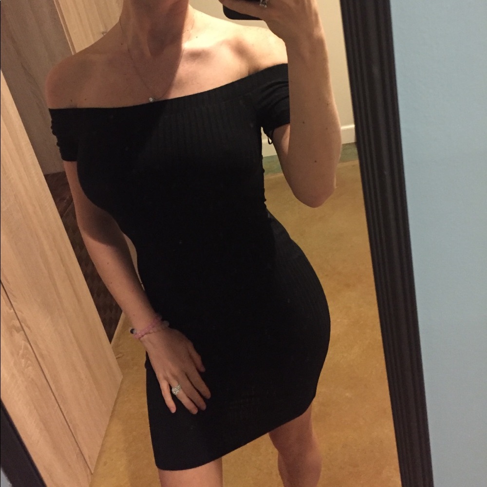 Black off the shoulder dress