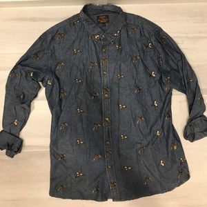 Barbour chambray shirt with embroidered pheasants