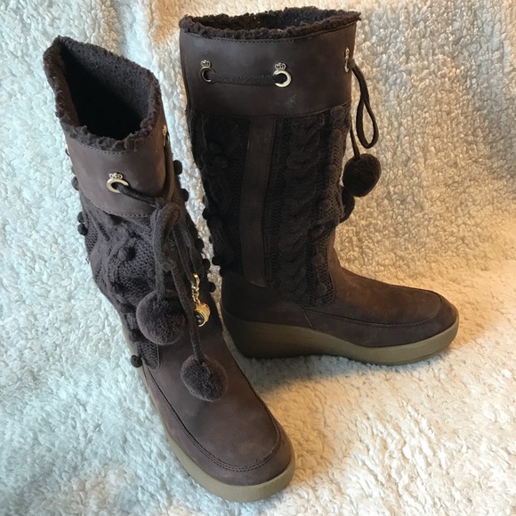 SOLD Juicy Couture SnowBunny Knit Boot Chocolate - Picture 2 of 8