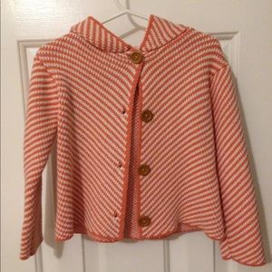 24 month Orange and Cream knit hooded sweater