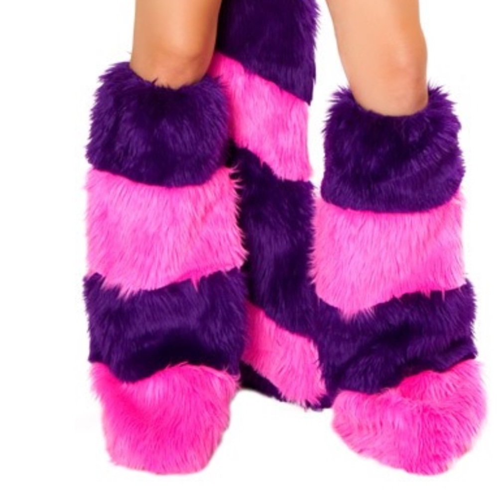 Yandy pink and purple boot warmers