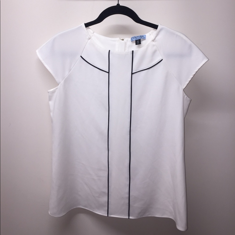 Cream cap sleeve blouse