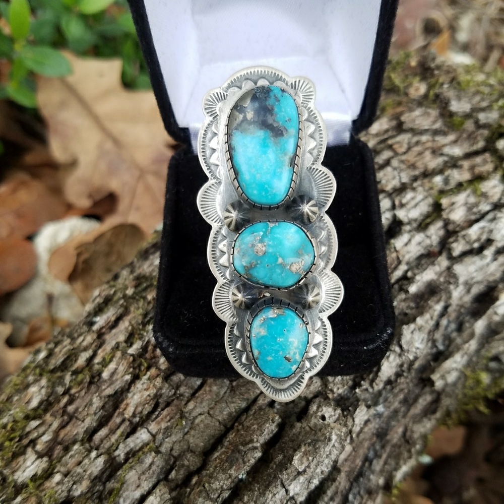 Navajo Sterling Turquoise Statement Ring
