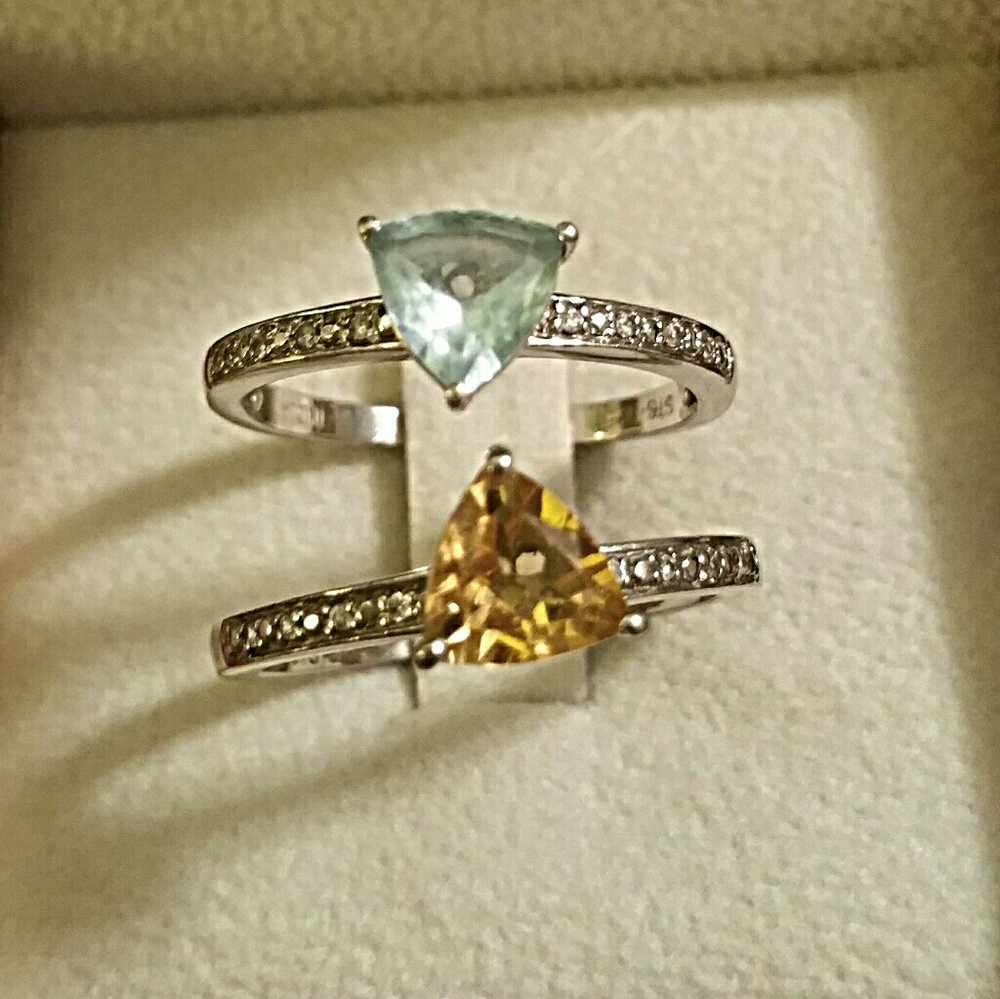 Genuine gemstone stackable rings