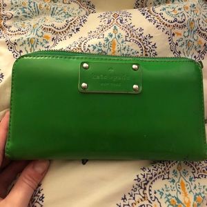 Kate Spade wallet emerald green patent leather