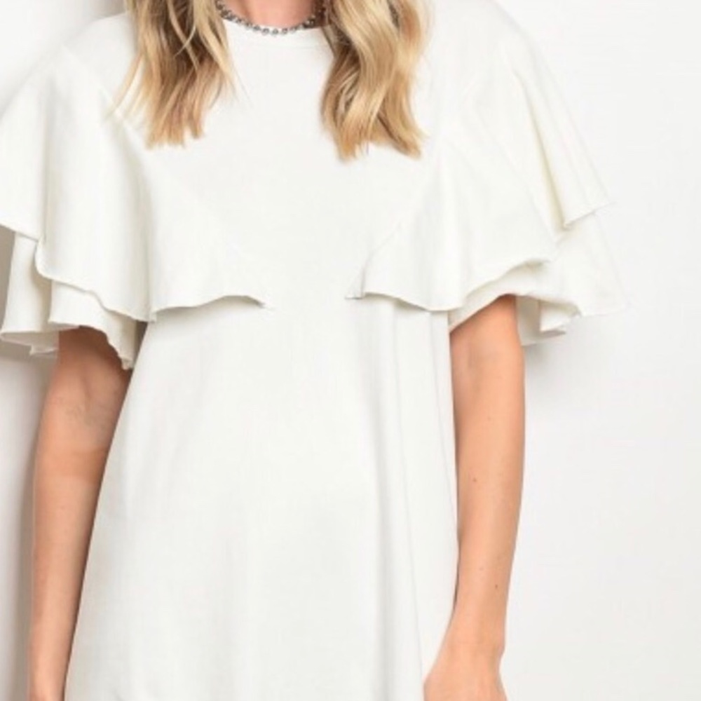 Sweatshirt Ruffle Winter White Dress🤩 - Picture 4 of 6