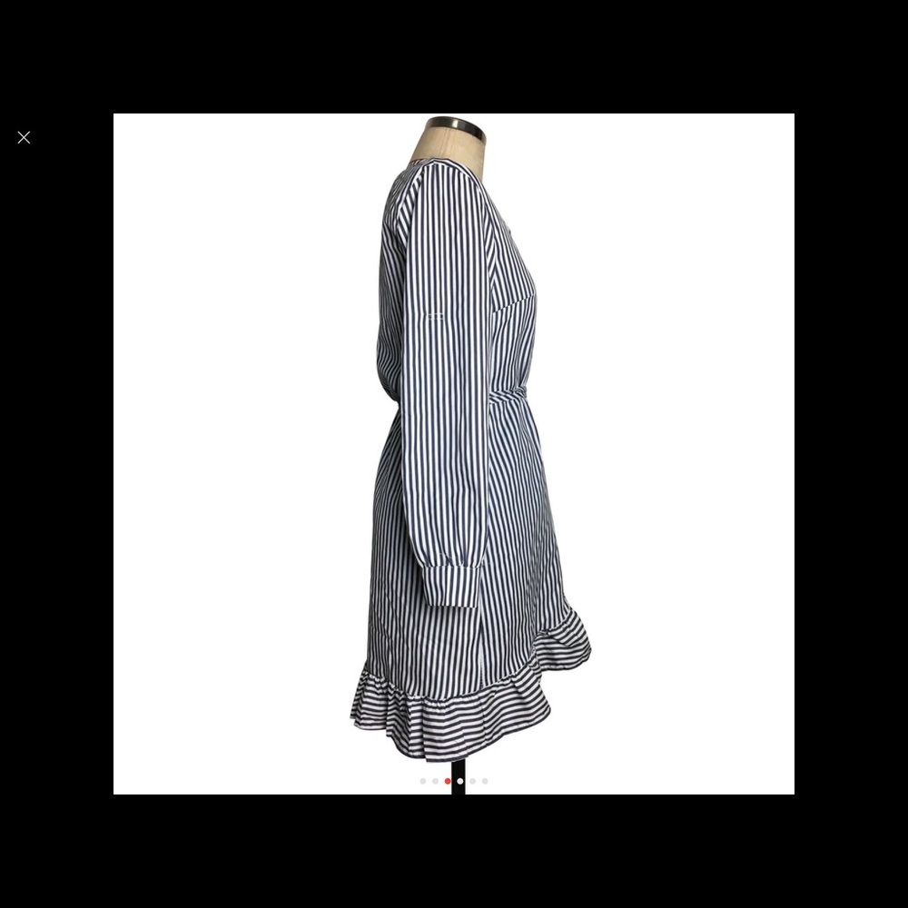 ❤️NEW💕casual striped wrap dress black and white - Picture 3 of 5