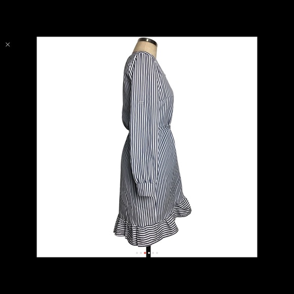 ❤️NEW💕casual striped wrap dress black and white - Picture 3 of 5