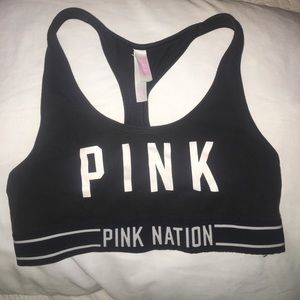 Pink sports bra
