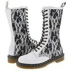 Doc Martens White Black Lace 14 eye