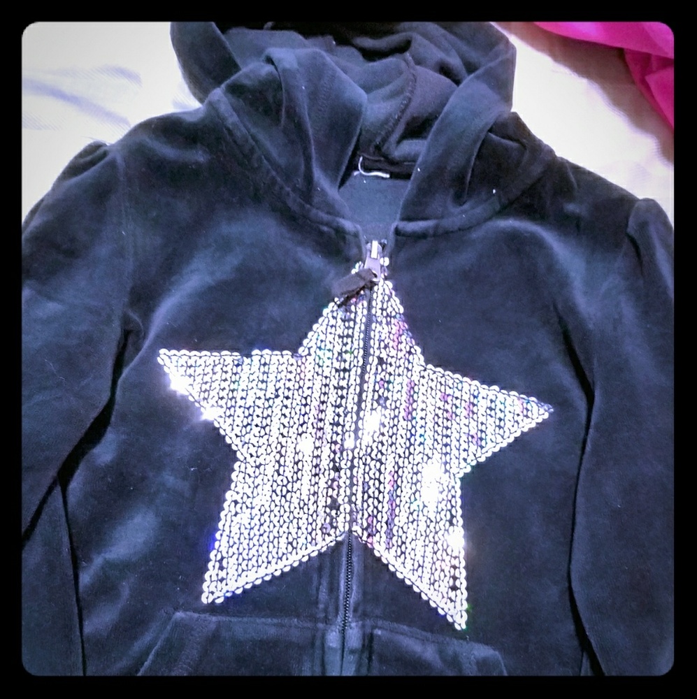 Little girls light weight velvet jacket blingy