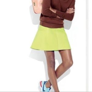 J. Crew Yellow Fluted Skirt In Double Crepe