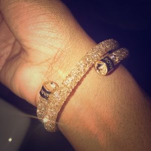 Crystal dust double wrap bracelet