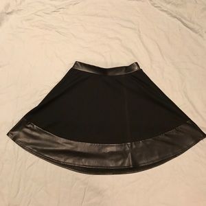 Black leather trim skirt