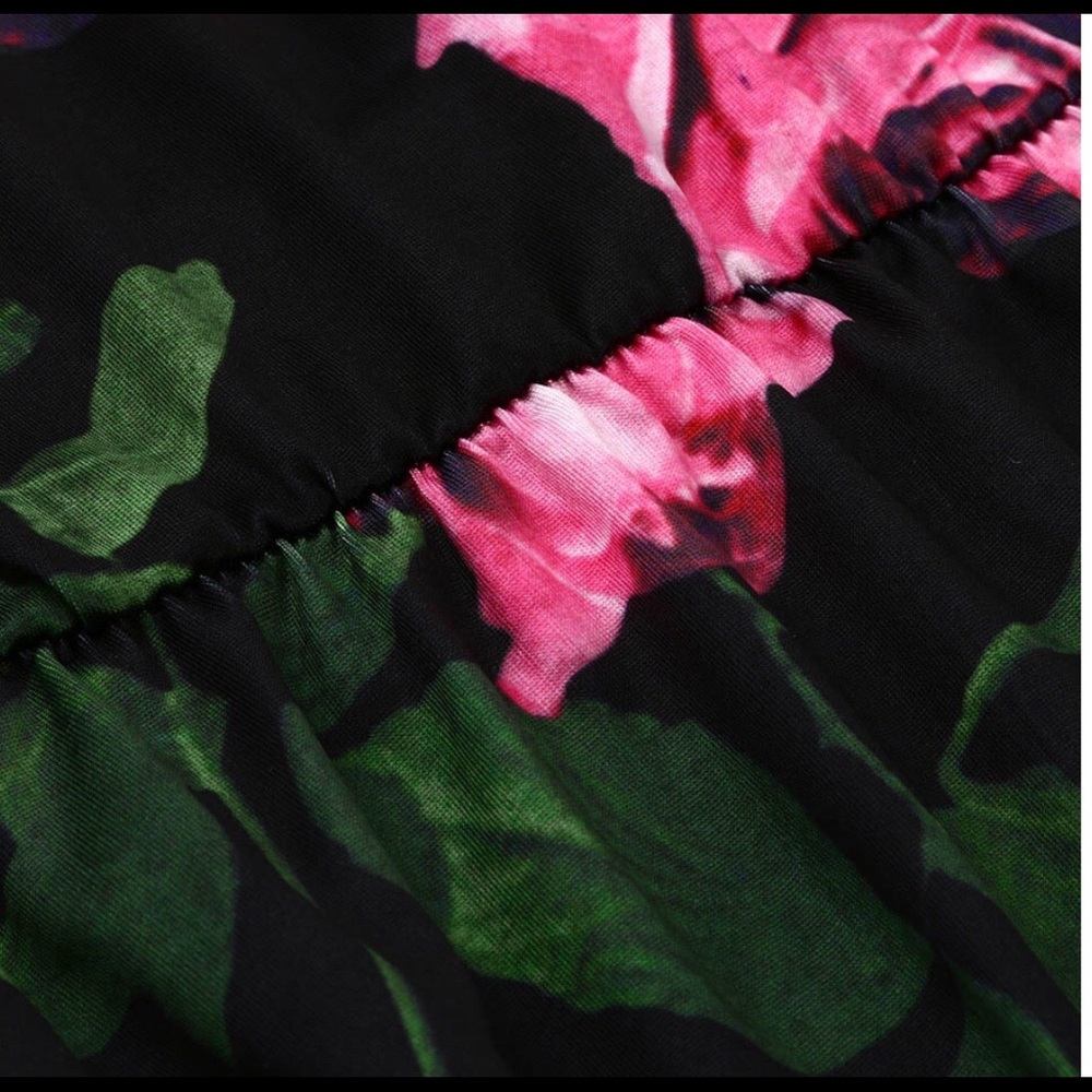 ❤️NEW💕floral print long sleeve maxi dress black - Picture 7 of 7