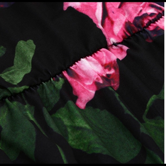 ❤️NEW💕floral print long sleeve maxi dress black - Picture 7 of 7