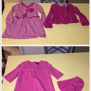 Pink gap dress with diaper cover & crazy 8 dress
