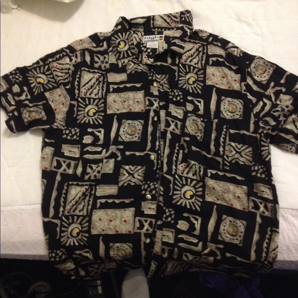 Short sleeve button down high advantage