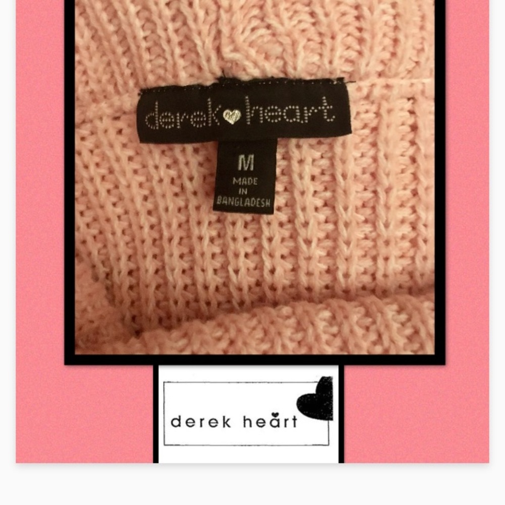 DEREK HEART •Pink & White Cable Knit - Picture 5 of 5