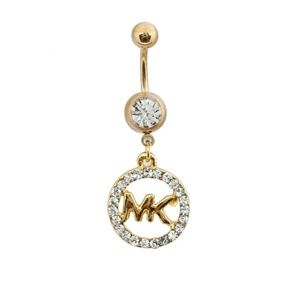 MK STAINLESS STEEL CRYSTAL NAVEL RING