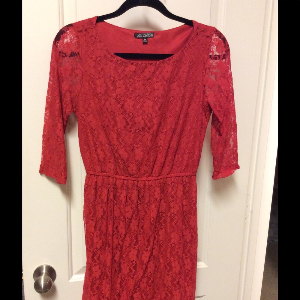 Red lace dress