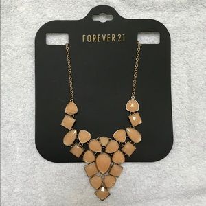 Forever 21 Jeweled Necklace - Peach