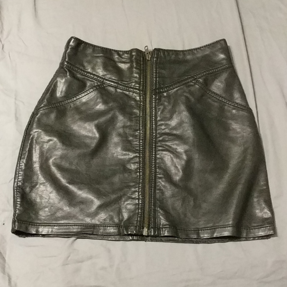 Mini leather skirt