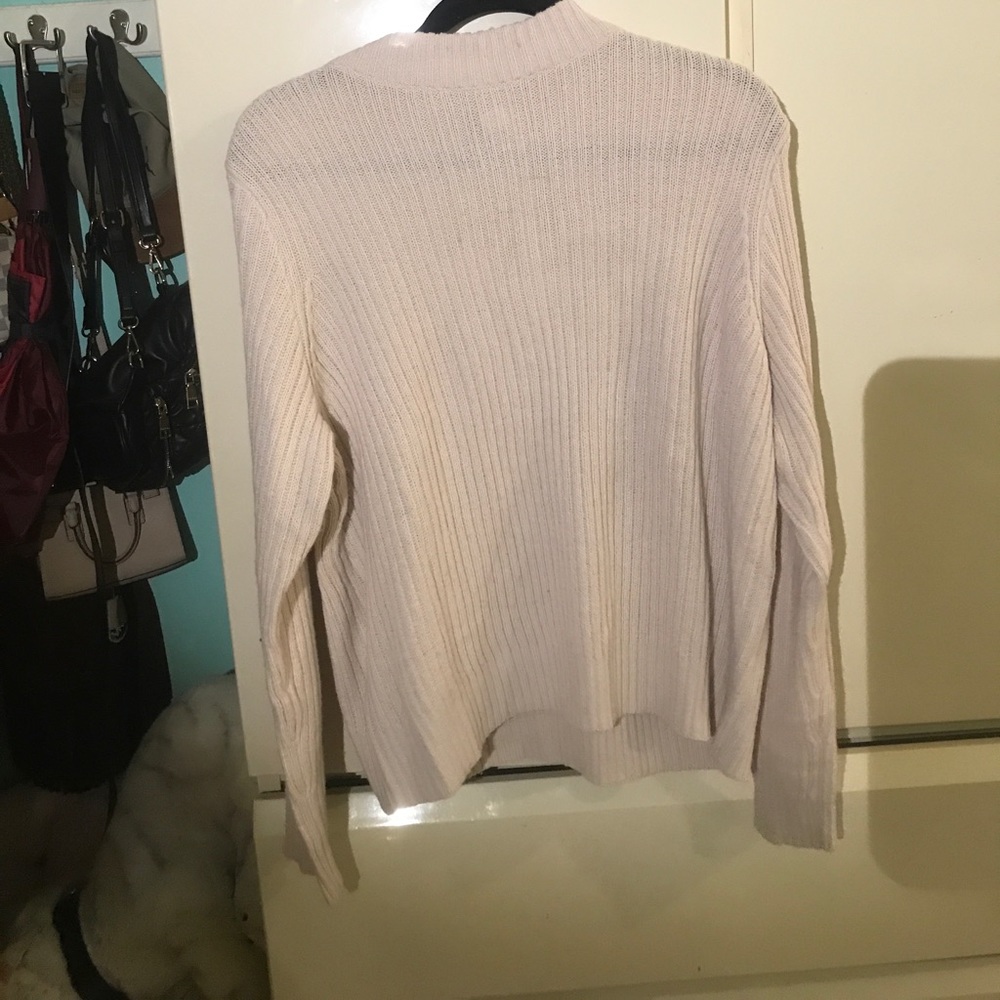 Baby pink mock neck thick butted sweater