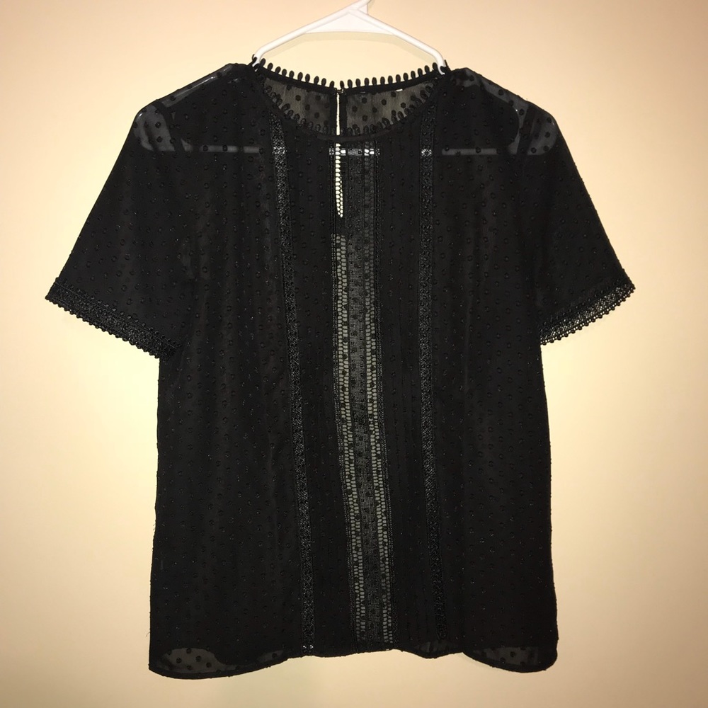 Ann Taylor Sheer Black Blouse