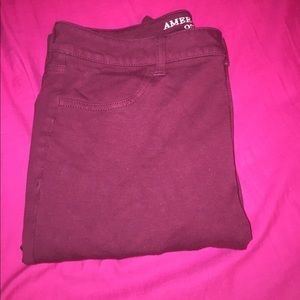 American Eagle Maroon Jegging