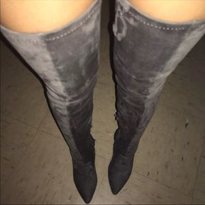 Gray Thigh boots