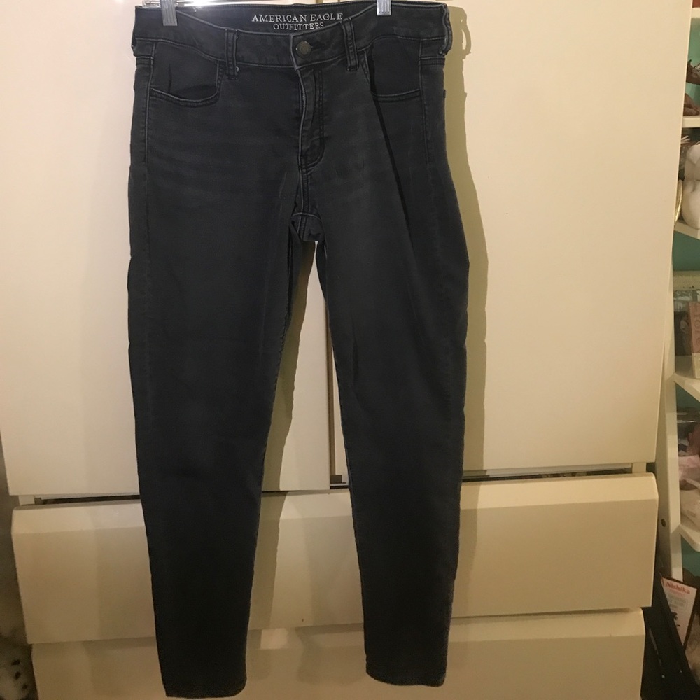 Black denim jegging mid rise