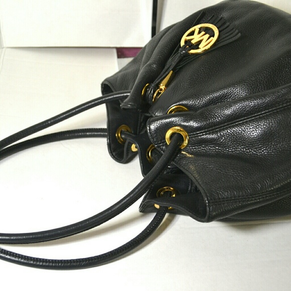 Michael Kors Black Leather Bucket Bag - Picture 4 of 6