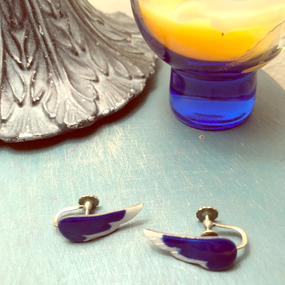 Vintage wing post earrings