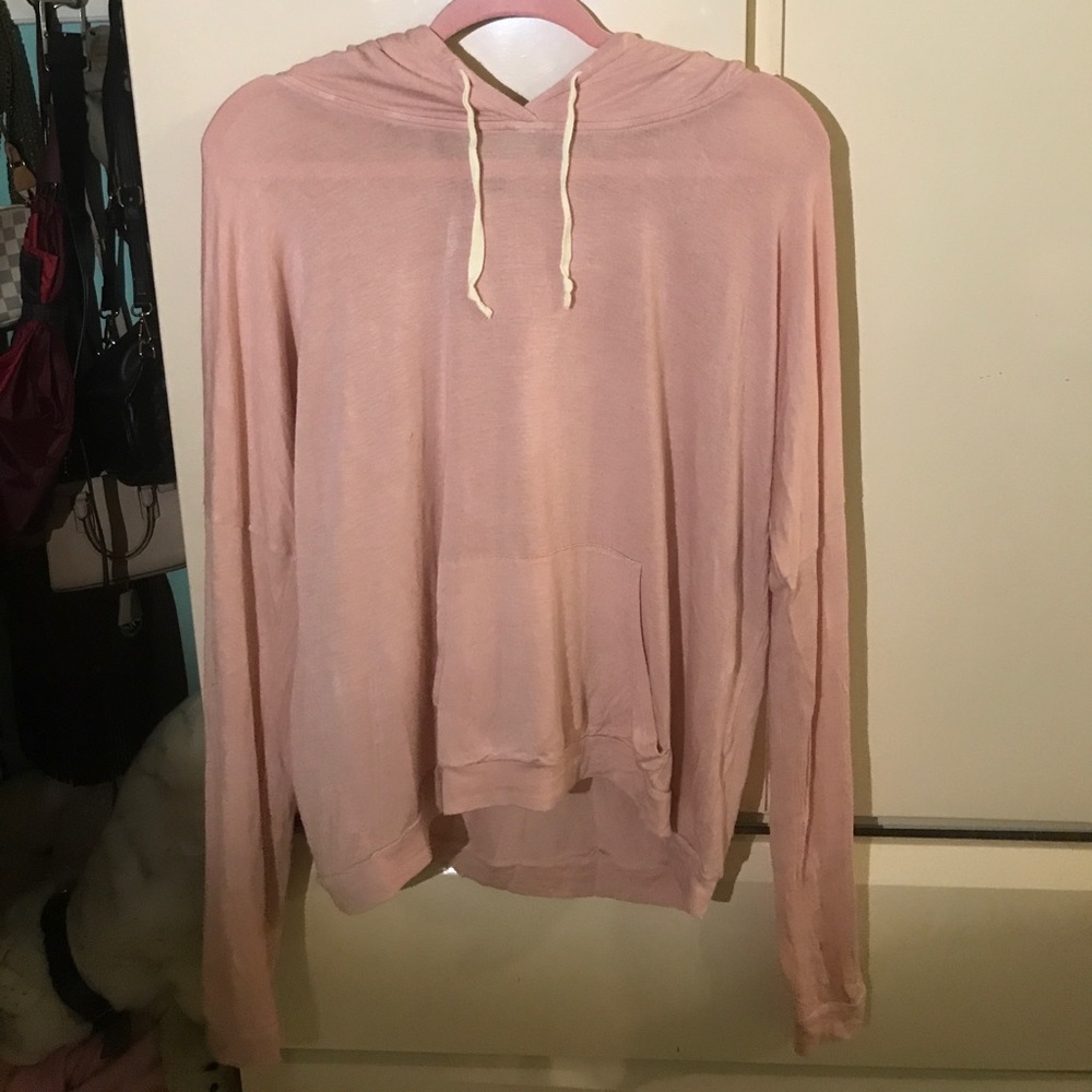Blush pink think hooded long sleeve