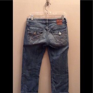 LAST CALL Big Star Flap Pocket Cuff Capri Jeans 27