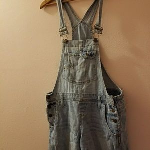 Denim short overalls