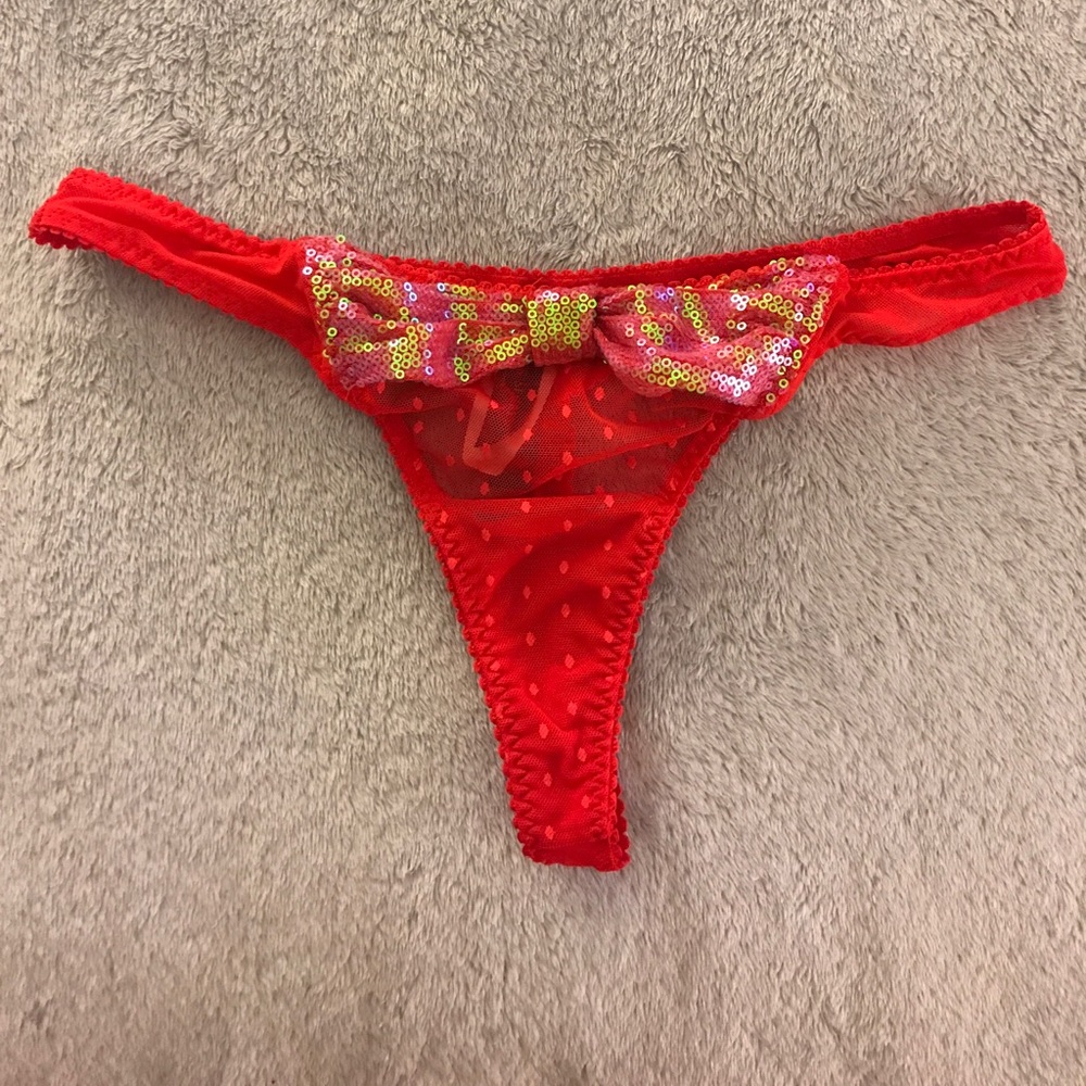 Victoria’s Secret Red Lace Thong