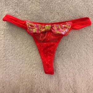 Victoria’s Secret Red Lace Thong