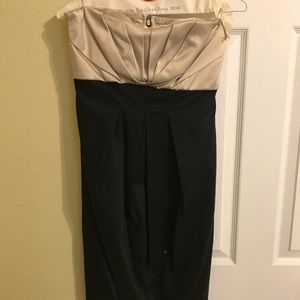 strapless knee length dress