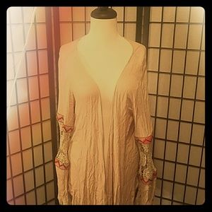 Tribal embroidered kimono