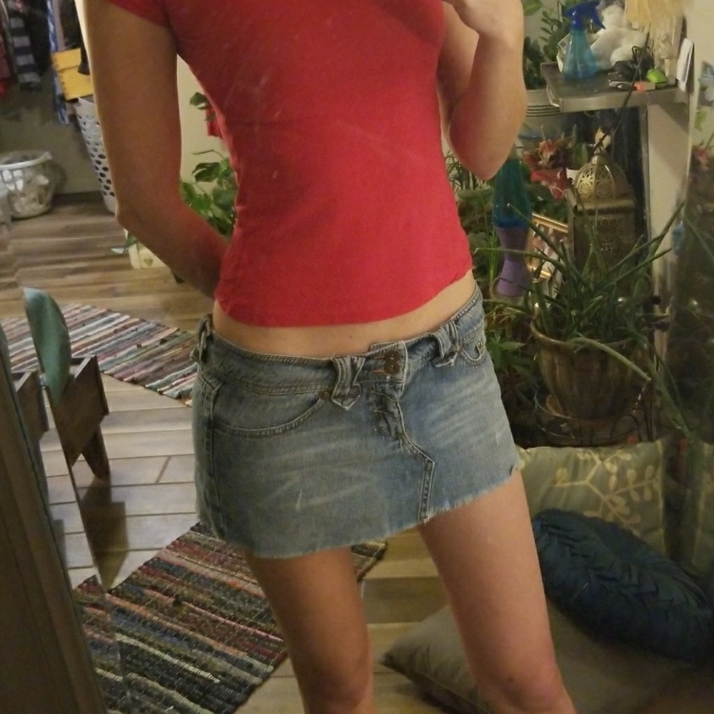 Jean mini skirt