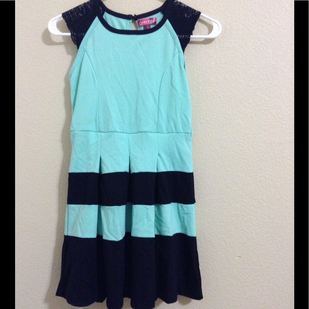 Chillipop Mint green & black girl's dress